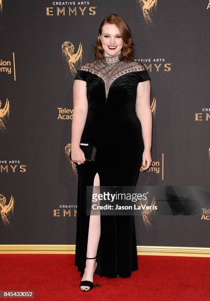 Actress Shannon Purser attends the 2017 Creative Arts Emmy Awards at Microsoft Theater on September 10, 2017 in Los Angeles, California.