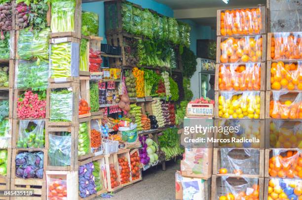 typical greengrocery in buenos aires, argentina - radicella stock pictures, royalty-free photos & images
