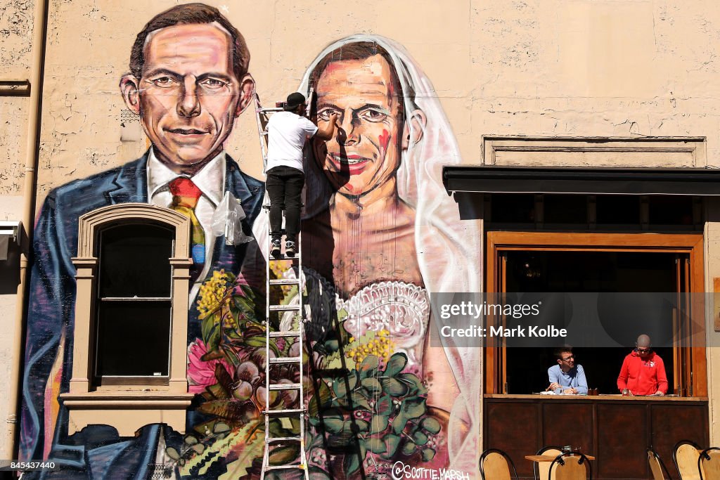 Mural Of Tony Abbott Marrying Himself Goes Up In Support Of Marriage Equality