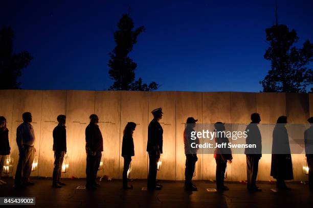 Visitors gather to pay respects during the Flight 93 National MemorialÕs annual Luminaria on the eve of 16th Anniversary ceremony of the September...
