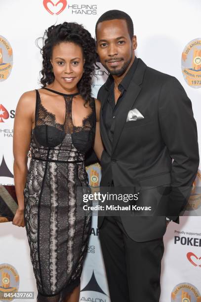 Actors Vinessa Antoine and Anthony Montgomery at the Heroes for Heroes: Los Angeles Police Memorial Foundation Celebrity Poker Tournament at Avalon...