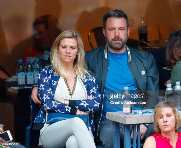 Ben Affleck and Lindsay Shookus attend the 2017 US Open Tennis Championships at Arthur Ashe Stadium on September 10, 2017 in New York City.