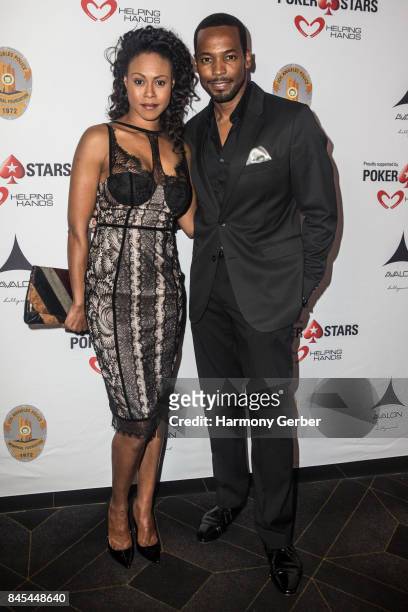 Actor Vinessa Antoine and Actor Anthony Montgomery arrive at 3rd Annual Los Angeles Police Memorial Foundation Celebrity Poker Tournament And Casino...