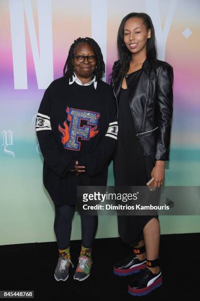 Whoopi Goldberg and Jerzey Dean attend the FENTY PUMA by Rihanna Spring/Summer 2018 Collection at Park Avenue Armory on September 10, 2017 in New...