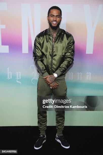 Rapper Dave East attends the FENTY PUMA by Rihanna Spring/Summer 2018 Collection at Park Avenue Armory on September 10, 2017 in New York City.