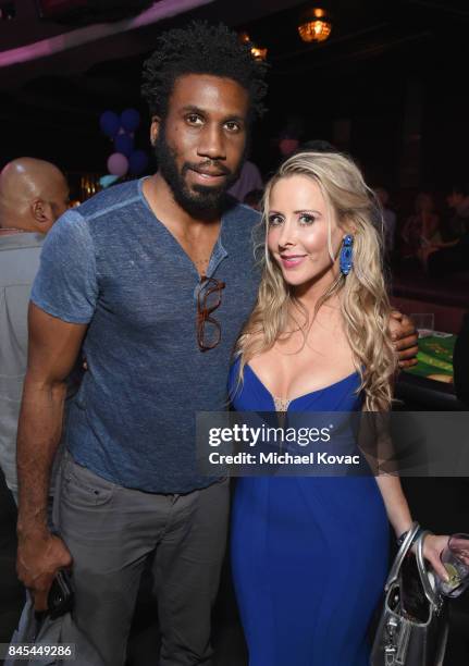 Actor Nyambi Nyambi and Traci Szymansk at the Heroes for Heroes: Los Angeles Police Memorial Foundation Celebrity Poker Tournament at Avalon on...