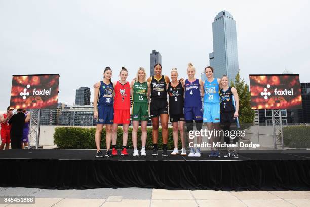 Liz Cambage - Melbourne Boomers, Suzy Batkovic - Townsville Fire, Kelsey Griffin - Bendigo Spirit, Katie-Rae Ebzery - Sydney Flames,Toni Farnworth -...