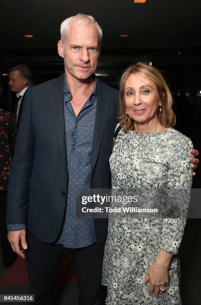 Martin McDonagh and Chairman & CEO of 20th Century Fox Stacey Snider attend Fox Searchlight's Toronto Film Festival Party on September 10, 2017 in...