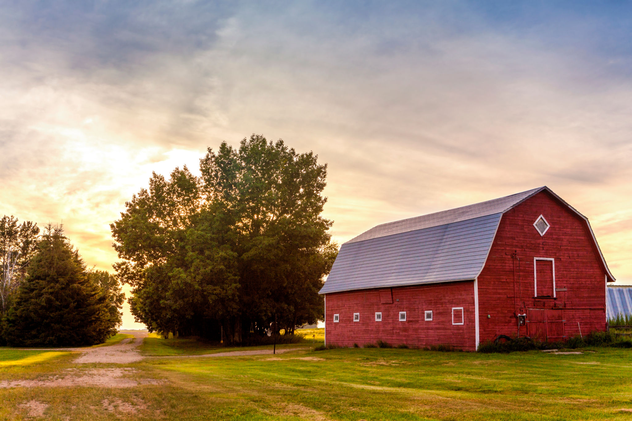 old red barn
