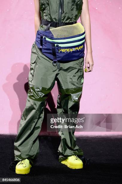 Walks the runway wearing Look 42 at the FENTY PUMA by Rihanna Spring/Summer 2018 Collection at Park Avenue Armory on September 10, 2017 in New York...