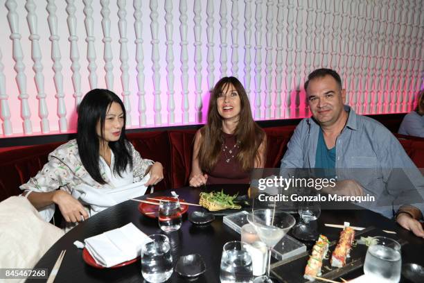 Vivienne Tam, Carol Alt and Kerry Chrapliwy attend the Vivienne Tam SS 2018 after party at Megu New York on September 10, 2017 in New York City.