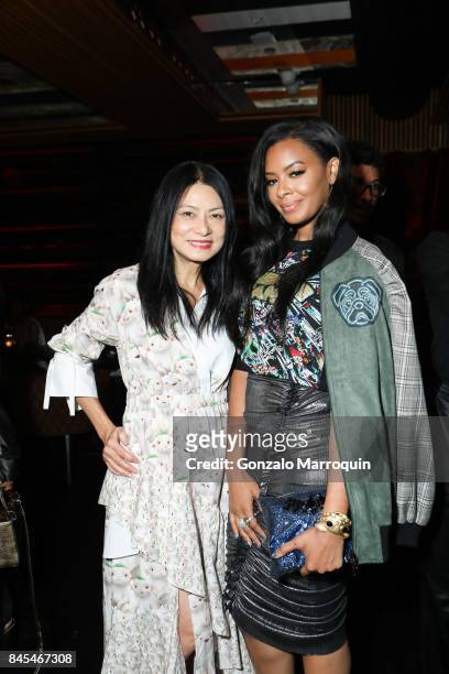 Vivienne Tam and Vanessa Simmons attend the Vivienne Tam SS 2018 after party at Megu New York on September 10, 2017 in New York City.