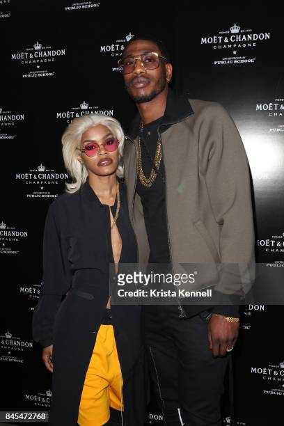 Teyana Taylor and Iman Shumpert attend the Moet & Chandon x Public School Launch on September 10, 2017 in New York City.