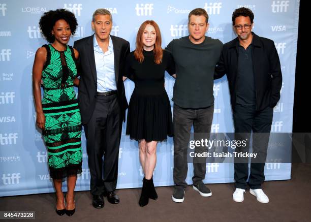 Actress Karimah Westbrook, writer/director/producer George Clooney, actors Julianne Moore, Matt Damon and writer/producer Grant Heslov attend the...