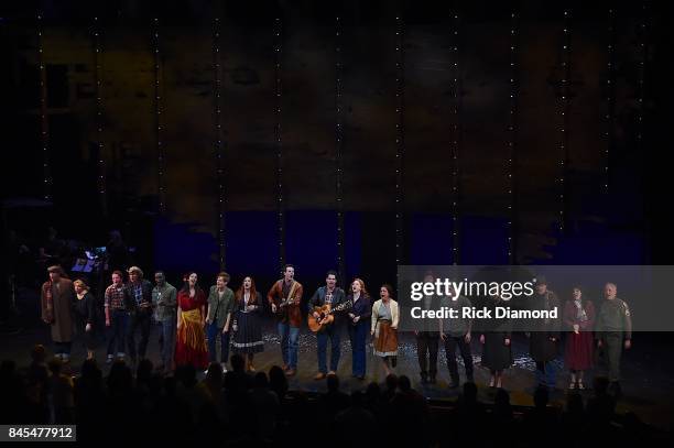 Cast Members including JT Hodges perform during the World Premiere of "Part of the Plan," featuring the music of Dan Fogelberg at Tennessee...