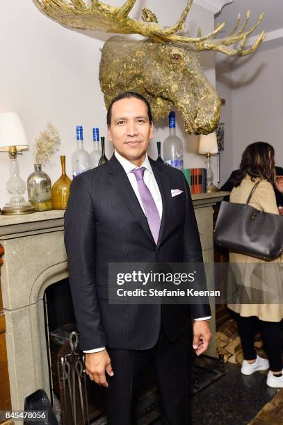 Michael Greyeyes at WOMAN WALKS AHEAD premiere party hosted by GREY GOOSE Vodka and Soho House on September 10, 2017 in Toronto, Canada.