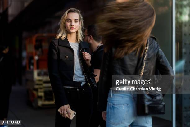 Model Maartje Verhoef seen in the streets of Manhattan outside Diane von Furstenberg during New York Fashion Week on September 10, 2017 in New York...
