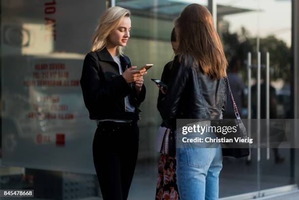 Model Maartje Verhoef seen in the streets of Manhattan outside Diane von Furstenberg during New York Fashion Week on September 10, 2017 in New York...