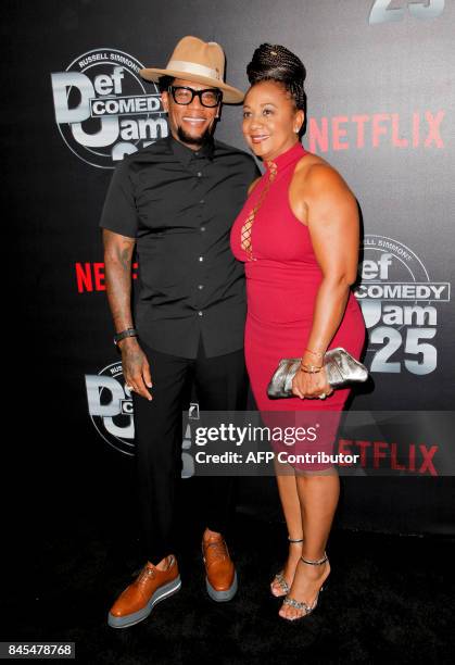 Hughley and LaDonna Hughley attend Netflix's Def Comedy Jam 25 special event at the Beverly Hilton Hotel in Beverly Hills, California, on September...