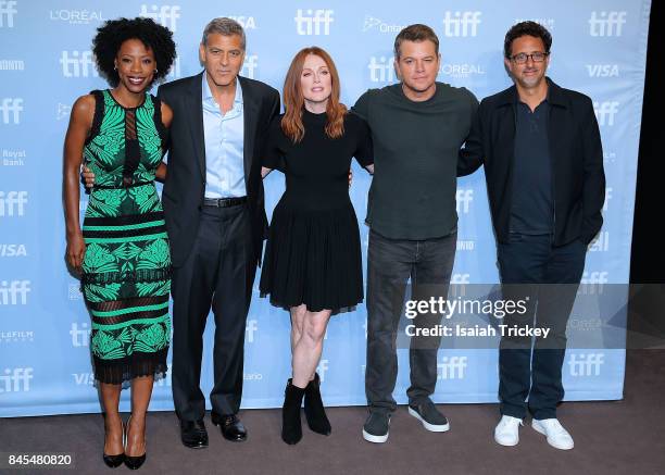 Actress Karimah Westbrook, writer/director/producer George Clooney, actors Julianne Moore, Matt Damon and writer/producer Grant Heslov attend the...