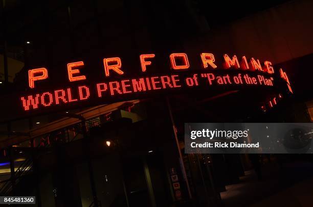 General view of atmosphere - Marquee Signage during the World Premiere of "Part of the Plan," featuring the music of Dan Fogelberg at Tennessee...