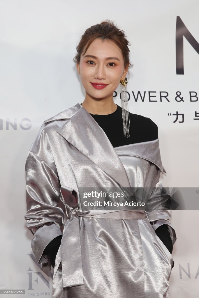 Model, Li Siyu, attends the Naersi fashion show during New York... News ...