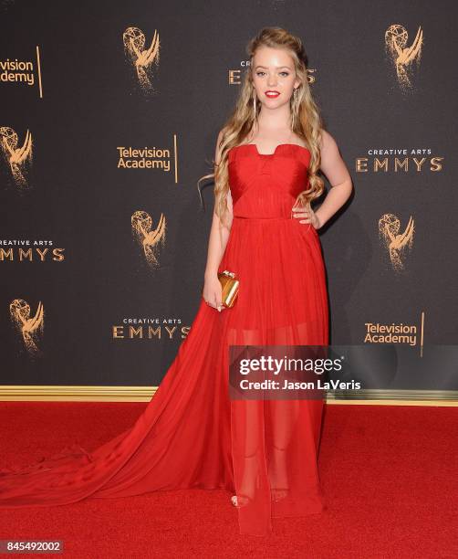 Actress Jade Pettyjohn attends the 2017 Creative Arts Emmy Awards at Microsoft Theater on September 10, 2017 in Los Angeles, California.