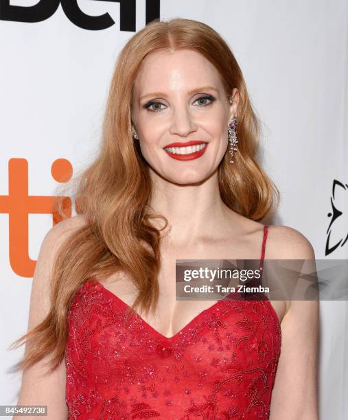 Jessica Chastain attends the 'Woman Walks Ahead' premiere during the 2017 Toronto International Film Festival at Roy Thomson Hall on September 10,...