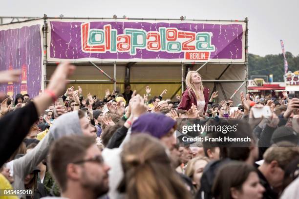 Fans are seen during the first day of Lollapalooza Festival on September 09, 2017 in Dahlwitz-Hoppegarten, Germany. .