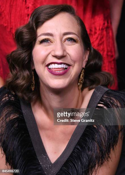 Kristen Schaal poses at the 2017 Creative Arts Emmy Awards - Day 1 - Press Room at Microsoft Theater on September 9, 2017 in Los Angeles, California.