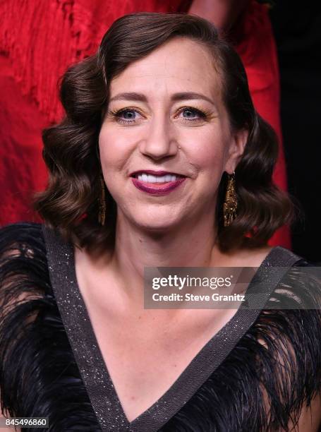 Kristen Schaal poses at the 2017 Creative Arts Emmy Awards - Day 1 - Press Room at Microsoft Theater on September 9, 2017 in Los Angeles, California.