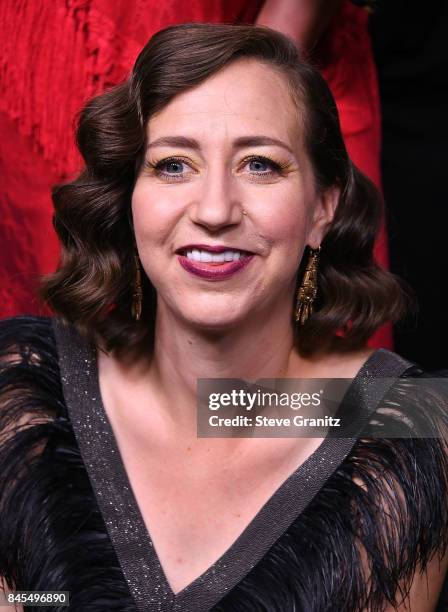 Kristen Schaal poses at the 2017 Creative Arts Emmy Awards - Day 1 - Press Room at Microsoft Theater on September 9, 2017 in Los Angeles, California.