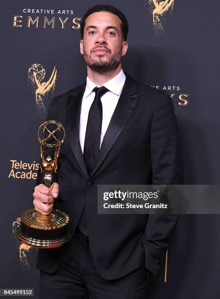 Ezra Edelman poses at the 2017 Creative Arts Emmy Awards - Day 1 - Press Room at Microsoft Theater on September 9, 2017 in Los Angeles, California.