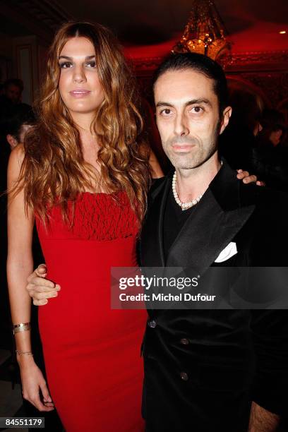 Bianca Brandolini and Giambatista Valli attend the Fashion Dinner for Aids at the Pavillon d'Armenonville on January 28, 2009 in Paris, France.