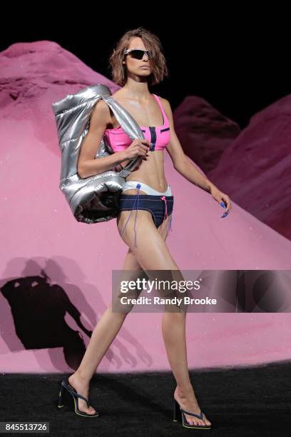 Supermodel on the runway during NYFW September 10, 2017 Spring 9026in New York City. NEW YORK, NY A model walks the catwalk during the Fenty Puma By...