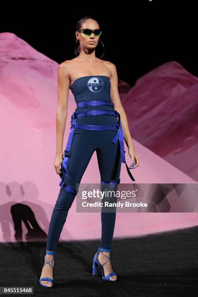 Model walks the catwalk during the Fenty Puma By Rihanna Runway show in September 2017 - New York Fashion Week on September 10, 2017 in New York City.