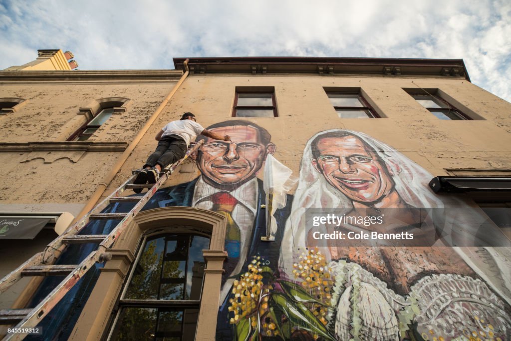 Mural Of Tony Abbott Marrying Himself Goes Up In Support Of Marriage Equality