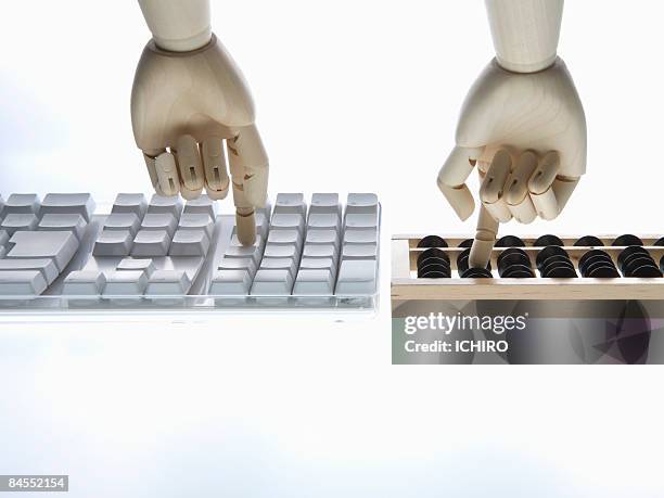 mannequin's hands - abacus computer fotografías e imágenes de stock