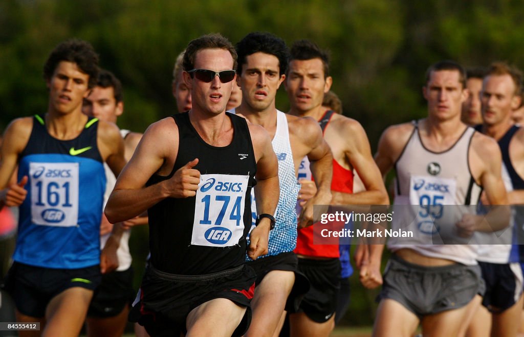 Nolan Stringer Richard Welsh of Tasmania leads the pack in the men's 1500 metres ...