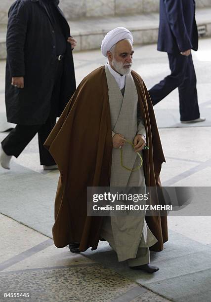 Iran's Intelligence Minister Gholam Hossein Mohseni Ejeie attends the Friday prayers sermon at Tehran University in the Iranian capital on January...