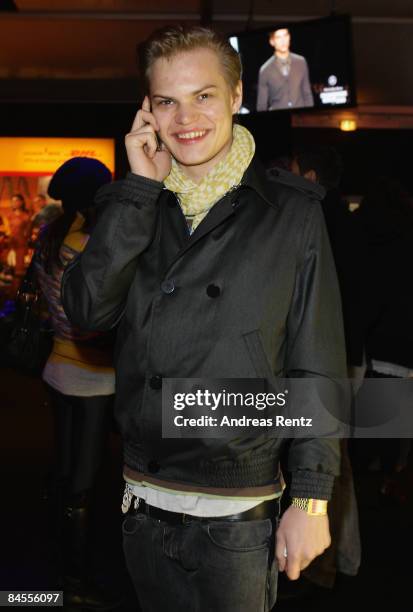 Wilson Gonzalez Ochsenknecht arrives for the 'Marcel Ostertag' fashion show during the Mercedes Benz Fashion Week A/W 2009 at Bebelplace on January...