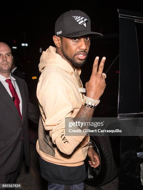 Fabolous is seen leaving the FENTY PUMA by Rihanna Spring/Summer 2018 Collection at Park Avenue Armory on September 10, 2017 in New York City.