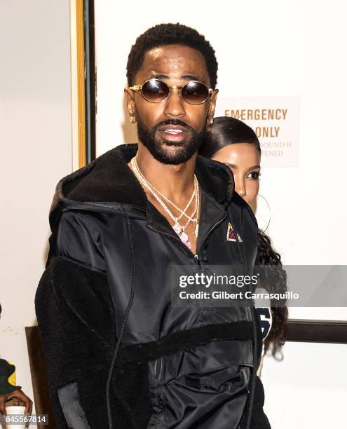 Rapper Big Sean and singer Jhene Aiko and are seen arriving the FENTY PUMA by Rihanna Spring/Summer 2018 Collection at Park Avenue Armory on...