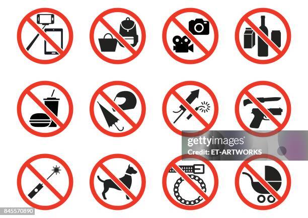 prohibition signs - pet equipment stock illustrations