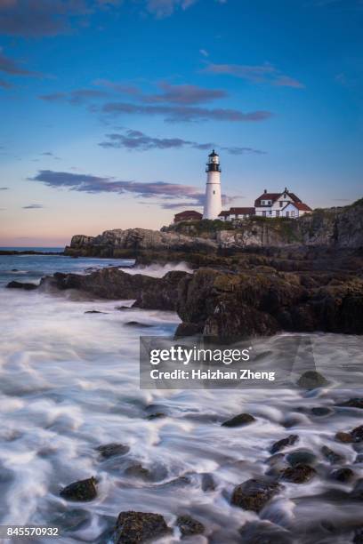 portland head light - saturated color stock pictures, royalty-free photos & images