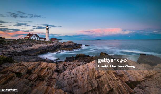 portland hoofd licht - maine stockfoto's en -beelden