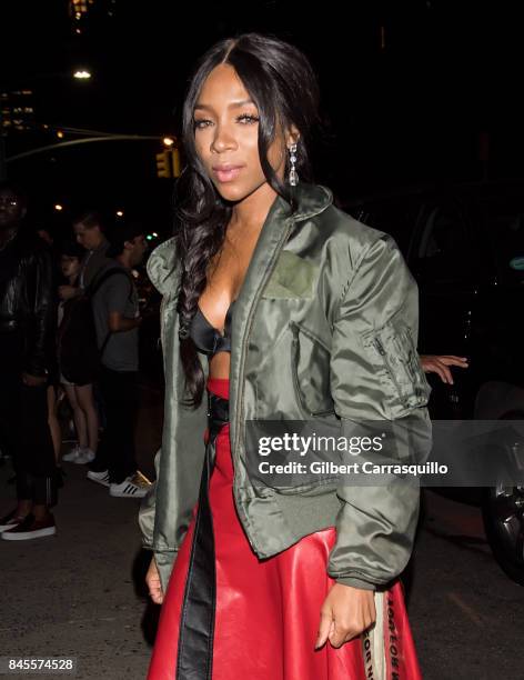 Rapper Lil Mama is seen arriving the FENTY PUMA by Rihanna Spring/Summer 2018 Collection at Park Avenue Armory on September 10, 2017 in New York City.