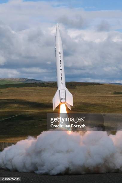 The Skybolt 2 Research Rocket is successfully launched from Otterburn in Northumberland on September 11, 2017 in Hexham, England. Standing at over 8...