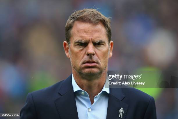 Frank de Boer the manager of Crystal Palace looks on during the Premier League match between Burnley and Crystal Palace at Turf Moor on September 10,...