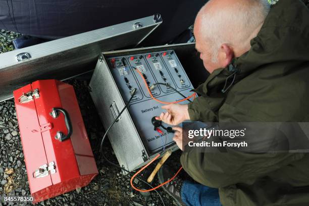 Final preparations are made to the Skybolt 2 Research Rocket before it is raised into the launch position before take off from Otterburn in...